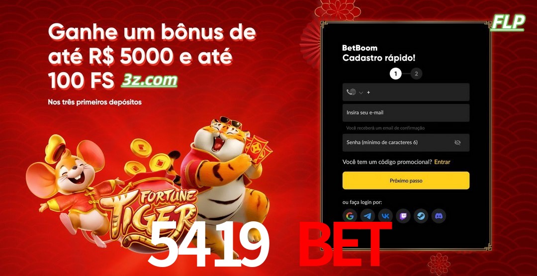 5419 bet cassino Brasil bônus de boas-vindas até R$5000 e 100 free spins